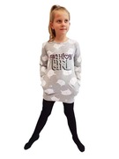 sukienka tuba szara w białe kotki, kieszonki 116 