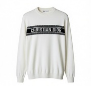SWETER SWETEREK DIOR CHRISTIAN NOWY LOGO BIAŁY KREM DAMSKI