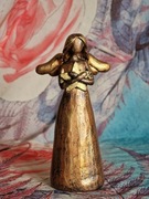 Rzeźba z gipsu Anioł Światła złoty wys. 13,4 cm