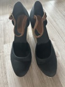 Czarne espadryle damskie zapinane ładne wygodne 41