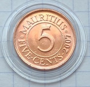 #2432 Mauritius 5 centów 2007 UNC