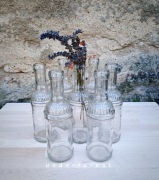 Szklana butelka świecznik wazonik dekoracja 20 cm wesele 