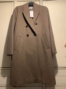 MANGO NOWY PŁASZCZ TRENCZ WEŁNA BEŻ JODEŁKA DUŻY