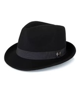 Kapelusz męski wełniany czarny trilby 100% wełna owcza