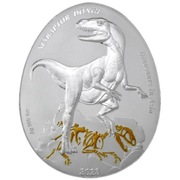 Srebrne monety Dinosaurs in Asia 1 Oz Silver Coin 2$ Samoa 2022-23
