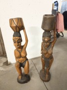 Dwie afrykańskie figury z mahoniu.