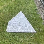 Zabytkowy retro żagiel bawełna szalupa SZ | vintage PRL przeciwsłoneczny