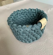 Koszyk ze sznurka poliestrowego Olivia, dno ze sklejki, handmade