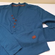 Bertoni of Denmark L sweter merino męski wełniany z merynosów 