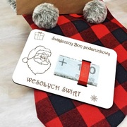 Świąteczne Bony Drewniane z Mikołajem  lub Personalizacją Logo
