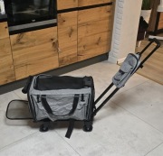 TORBA TRANSPORTOWA DLA KOTA MAŁEGO PSA SZARA S/M 34 CM X 34 CM X 57 CM