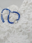 Bransoletka oko proroka niebieski sznurem cyrkonie