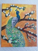 Ręcznie malowany obraz pawia