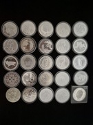 Zestaw 25 srebrnych  monet