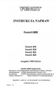 Instrukcja napraw Fendt Favorit 816, 818, 822 PL