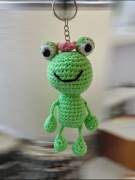 Zielona żabka, breloczek, brelok, rękodzieło