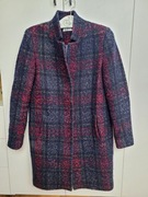 Bordowy płaszcz jesienny 36