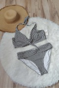 Bikini w paski marynarskie  old money classy striped bikini marine