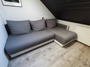 Narożnik z funkcją spania, pojemnikiem i możliwością zmiany układu