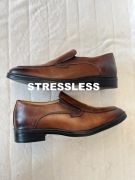 Stressless męskie skórzane mokasyny slip-on rozmiar 43