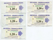 Bilet  ZKM  Szczecin - 1.20zł, warianty, reklama