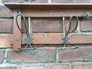 Antek. wieszak ścienny, wiszacy na ubrania. drewniany. 4 metalowe haczyki