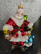 Bombka dekorowana Bombki kształtki Mikołaj szkło