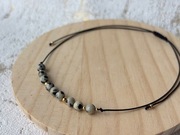 Bransoletka z kamieni naturalnym Jaspis Dalmatyński na sznurku