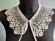 Biały Szydełkowy kołnierzyk 