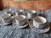 Zestaw kawowy filiżanki spodki do kawy Jager Eisenberg wzór słomkowy