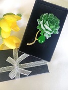 Broszka - Przywieszka - Zielona Piwonia 