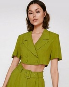 Zielona mini bluzka koszulowy styl r44 z metką 