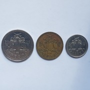 Monety, Barbados 25 centów 2009, 5 centów 1973, 10 centów 1995