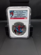 50 YEARS OF SPIDER-MAN COLORIZED1ozSILVER PROOF COIN-SLAB/NGC UNIKAT!!!No7