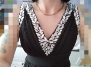 Długa czarna suknia wieczorowa / weselna S