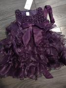 Tiulowa sukienka princess z kokardą elegancka baby dress Lefiel 90cm