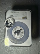 srebrna moneta Lunar II Rok Konia 2014 grading MS69 NGC 2 oz uncje