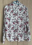 Biała Koszula H&M Kwiaty XS/34 100% Wiskoza 