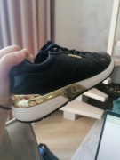 Guess buty damskie Moxea czarne z dodatkiem brązowego i złotego 38 