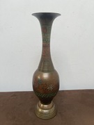 Wysoki Orientalny Wazon z Mosiądzu