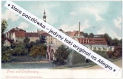 GRYFÓW ŚLĄSKI (GREIFFENBERG) k. Lwówek, ratusz most rzeka Kwisa, wyd. ~1900
