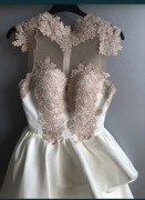 Elegancka sukienka wieczorowa / ślubna – koronka + tiul