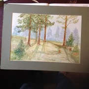 Jan Stanisław Tumiłowicz akwarela Pejzaż