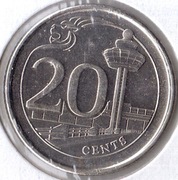 SINGAPUR 20 centów 2013, KM# 347, AU