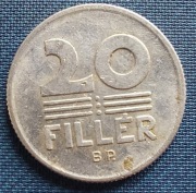 Moneta Węgry 20 fillerów 1987