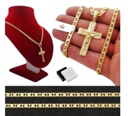 Złoty Łańcuszek Gucci+Zawieszka Krzyż Męski Naszyjnik Z Krzyżykiem 925/585