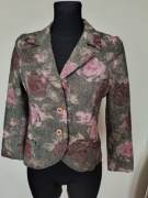 Piękna marynarka taliowania w malowane róże 38 kod608