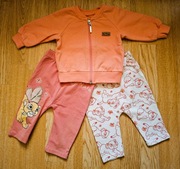 Komplet "Unikatowy" zestaw 3szt ubranek niemowlęcych roz 62-68 st.bdb