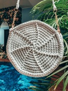 Ręcznie robiona torebka okrągła boho handmade 