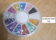 Cyrkonie kolorowe zestaw mix kolorów kamienie ozdobne do biżuterii paznokci